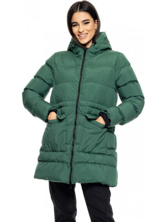 Kurz Damen Puffer Jacke für Winter Grün