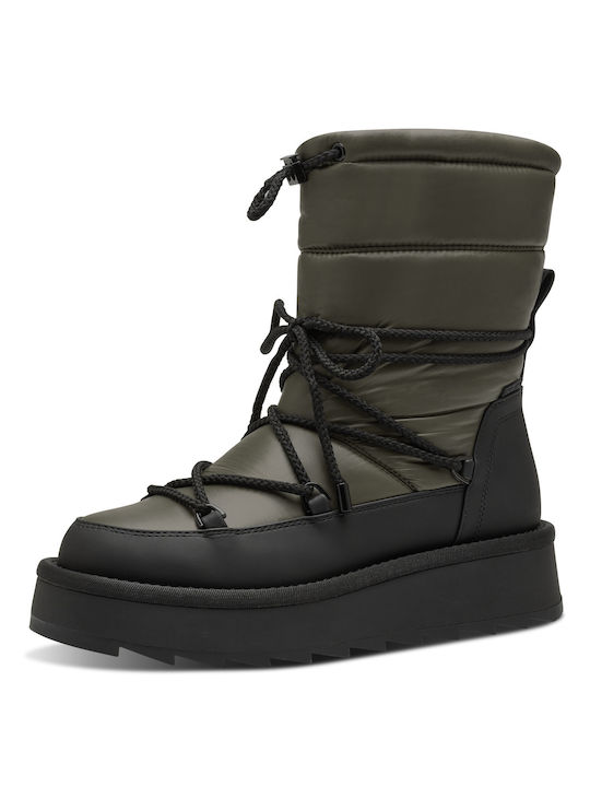 Tamaris Synthetic Leather Snow Boots Khaki