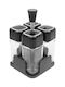 Glass Tabletop Spice Rack with Stand Transparent 4pcs
