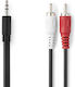 Nedis Кабел 3.5 мм мъжки - 2x RCA мъжки Черен 5м CAGB22200BK50