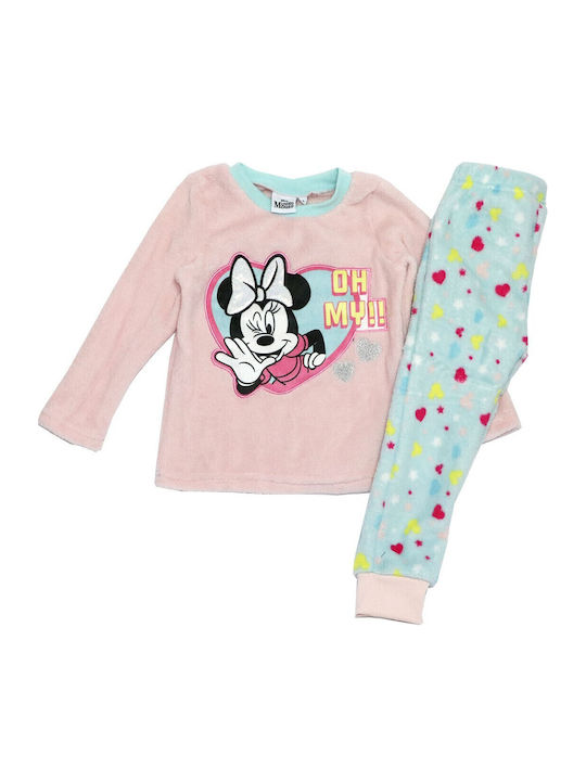 Disney Παιδική Πιτζάμα Χειμωνιάτικη Fleece Ροζ ...