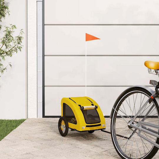 vidaXL Kinderwagen für Hunde bis 30kg Gelb L124xB53xH53cm.