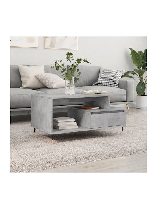 Rectangular Wooden Coffee Table Gray L90xW49xH45cm