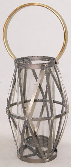 Etoile Φαναράκι Μεταλλικό Ασημί 27x27x64εκ.
