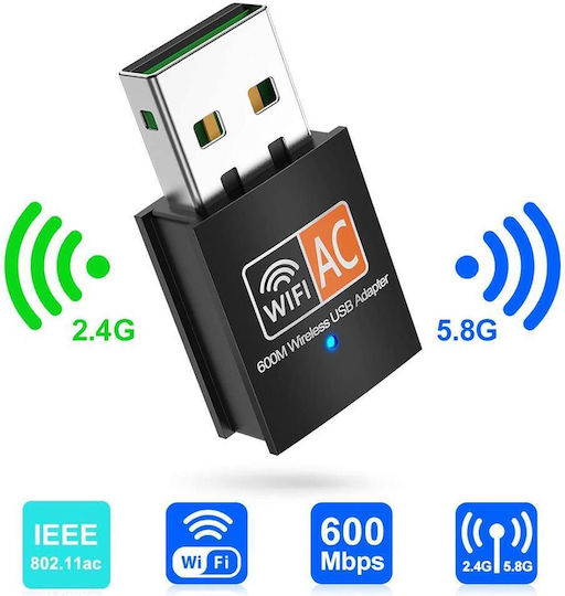 70035150 Αντάπτορας Δικτύου USB με Ασύρματη Σύνδεση Wi-Fi 600Mbps