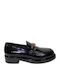 Lackleder Damen Mokassins in Schwarz Farbe
