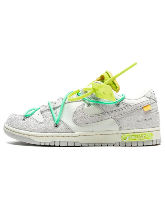 Nike Dunk Low Off-White Lot 14 Ανδρικά Sneakers Sail / Neutral Grey / Electro Green
