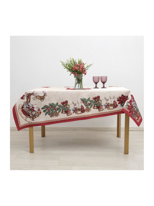 Dimeco Ornament de Crăciun Față de masă Material textil Roșu M140xL140cm 1buc