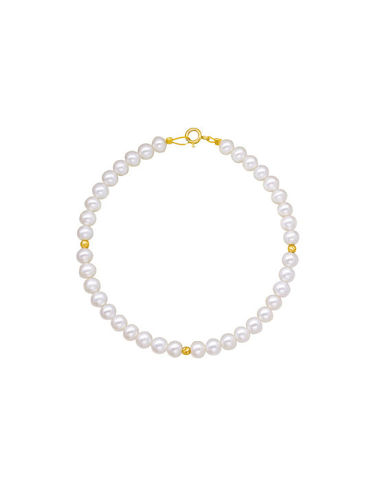 Margaritari Bracelet made of Gold 14K with Pearls