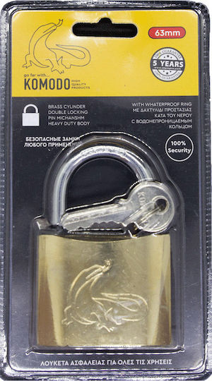 Komodo Vorhängeschloss Messing mit Schlüssel 20mm 1Stück
