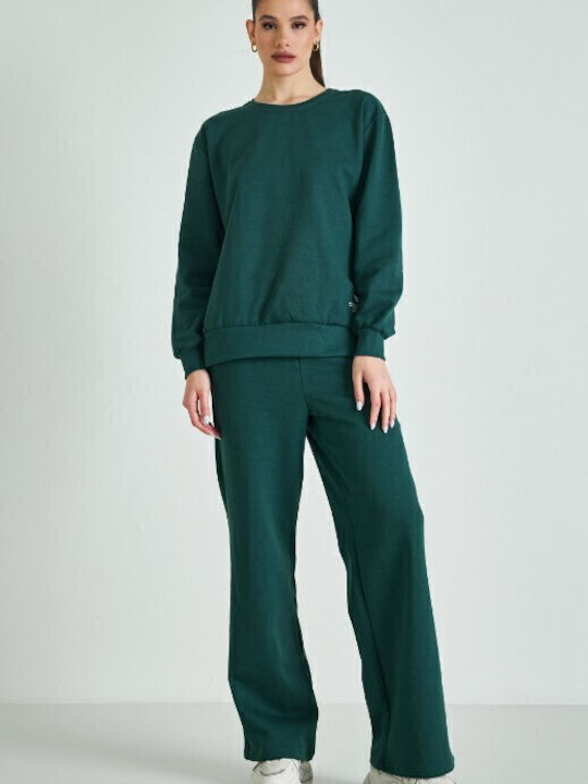 Cento Fashion Παντελόνι Φόρμας με Λάστιχο Πράσινο