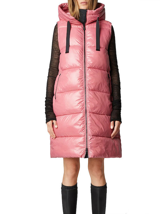 Save The Duck Women's Long Puffer Jacket for Winter Pink