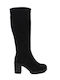 Plato Suede Women's Boots with Zipper Black