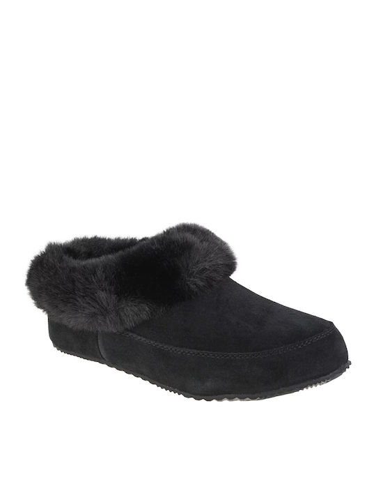 Sorel Closed-Toe Leather Slippers Brown