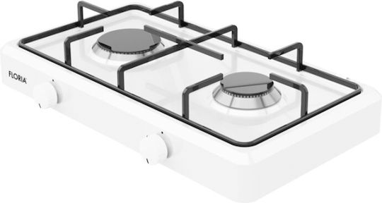 Zilan Liquid Gas Countertop Double Burner White