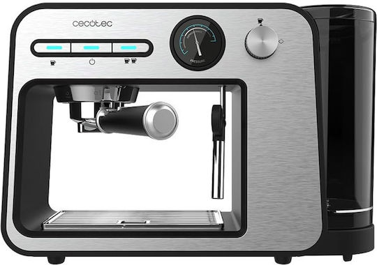 Cecotec Power Espresso 20 Square Pro Μηχανή Espresso 1450W Πίεσης 20bar Ασημί