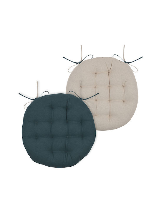 Gartenstuhlkissen S-f Duo Rund Cobalt 38x38cm