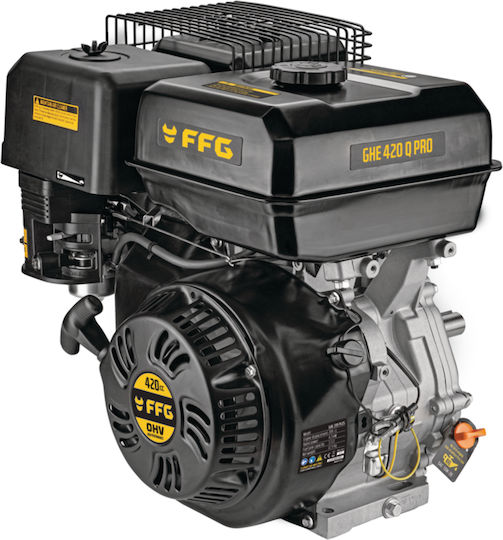 FFG Ghe 420 Q Pro Benzinmotor 4 Schlaganfall 420cc 14hp Horizontalachse mit Keil und Anlasser (Tankvolumen 6.8Es)