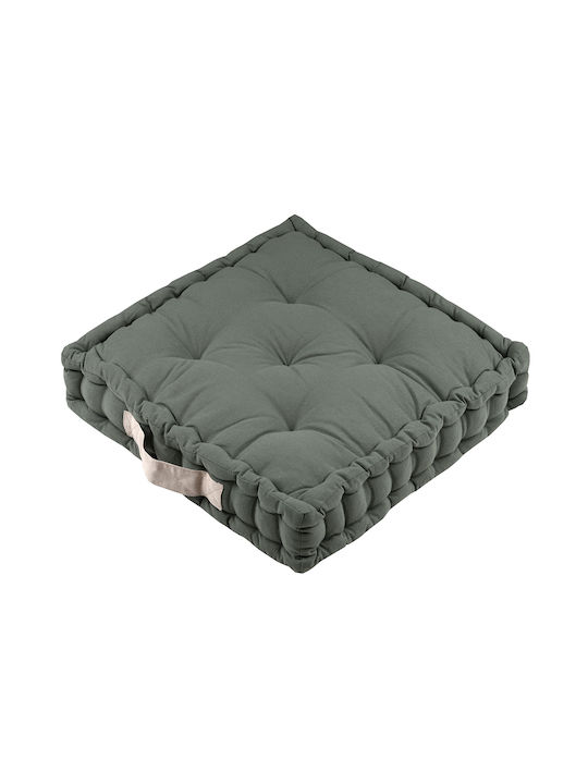 Bodenkissen S-f Duo aus 100% Baumwolle Vert/Lin...