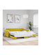 Sofa Bed Single Upholstered with Fabric Yellow with Slats for Mattress 100x200cm