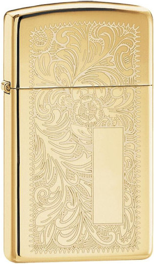 Zippo Lighter Flame Windproof High Polish Brass Venetian