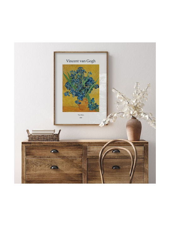 Walls "vase Irises" Rahmen Kopie von Van Gogh Holz 20x30cm