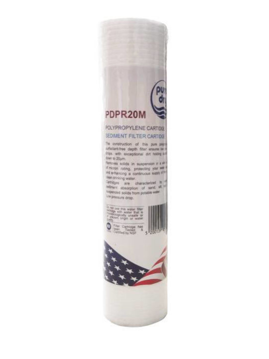 Puredry Water Filter Replacement Reverse Osmosis (RO) made of Polypropylene 10" 20 μm