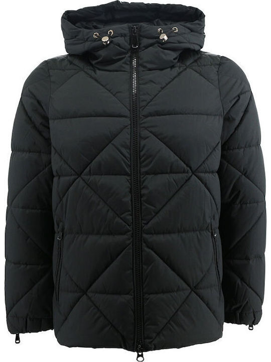 Scurtă Jachetă de femei Puffer Negru