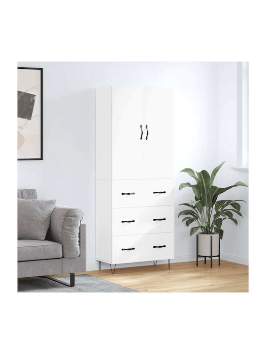 Ντουλάπα Γραφείου Ξύλινη Λευκό 69.5x34x180cm