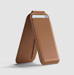 Satechi Vegan-Leather Magnetic Wallet Desk Stand for Mobile Phone in Brown Colour