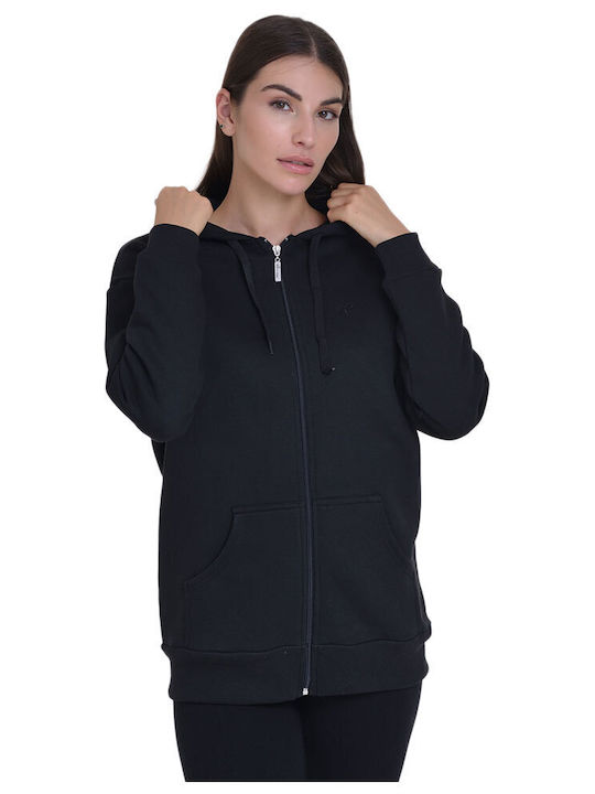 Target Women's Long Hooded Fleece Cardigan Black