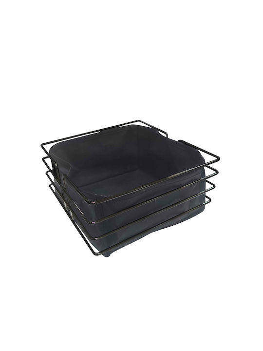 TnS Metallic Bread Basket Black 20x20x11cm