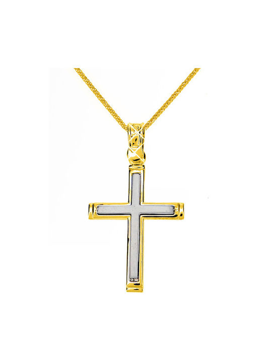 Herren Gold Kreuz 14K mit Kette