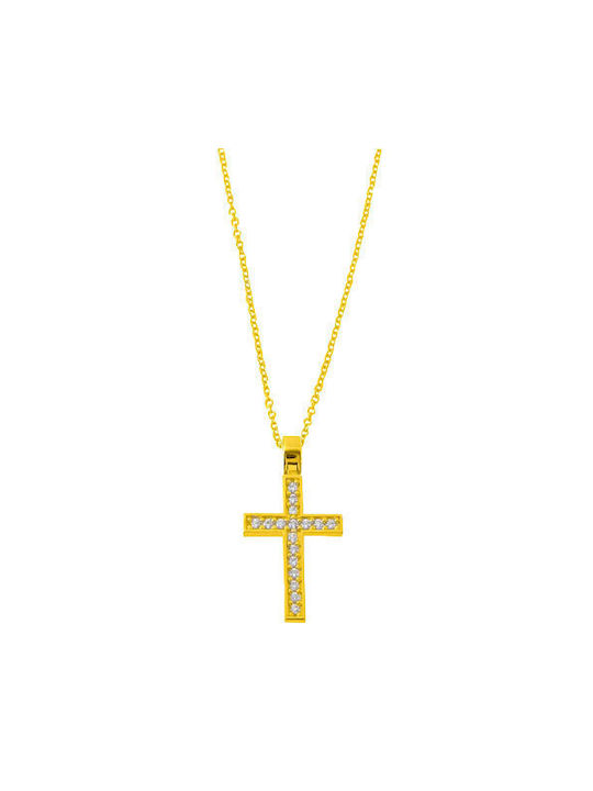 Gold Kreuz 14K mit Kette