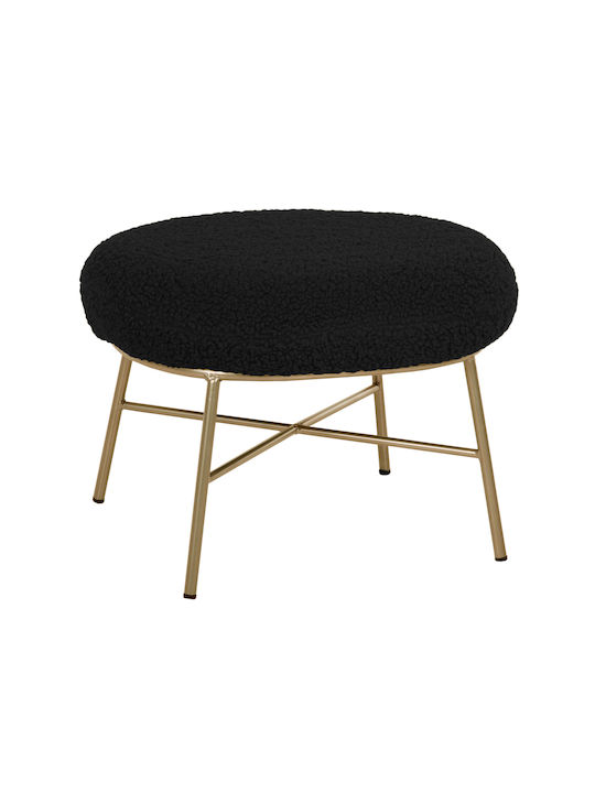 Stool Footstool Upholstered with Fabric Trudi Black 56x47x40cm