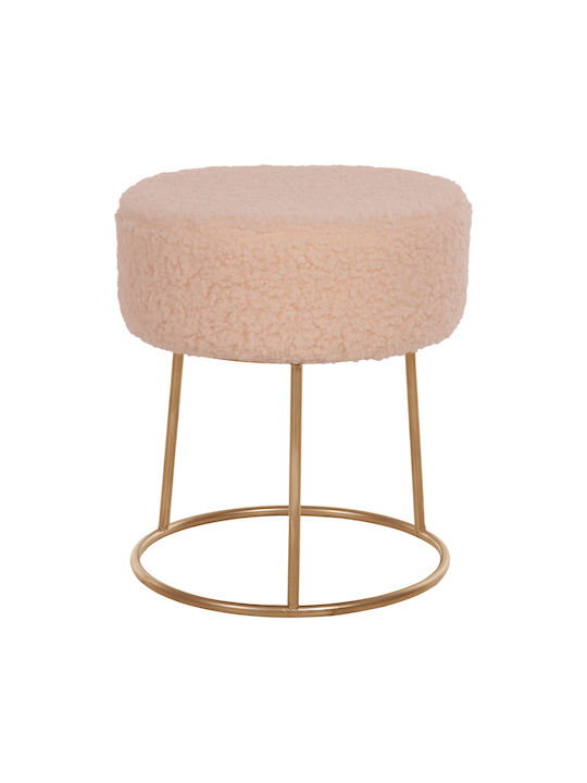 Stools For Living Room Upholstered with Fabric Karlo Ecru 1pcs 35x35x41cm