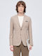 Men's Winter Suit Jacket Slim Fit Brown