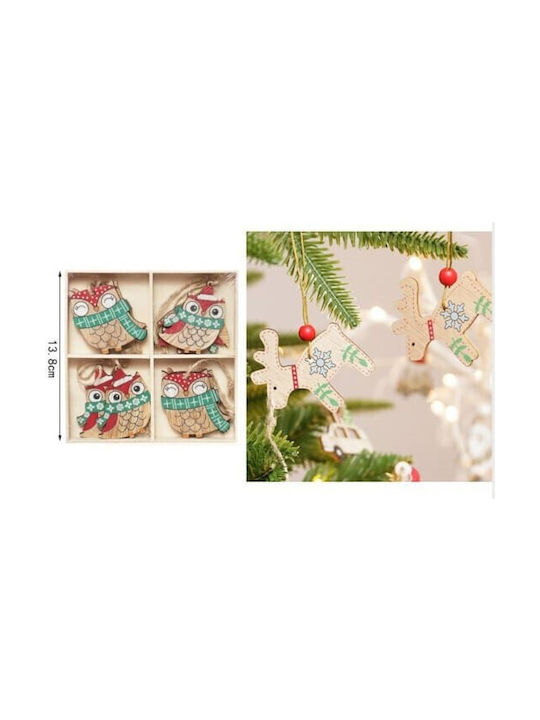 Κρεμαστά Weihnachtshänger Ornament Holz Rot