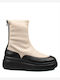 Wild I Leder Stiefeletten Damen Beige