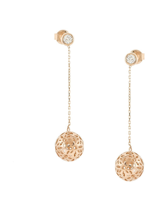 Art d or Earrings made of Pink Gold with Stones
