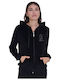 Women's Black Zipper Cardigan