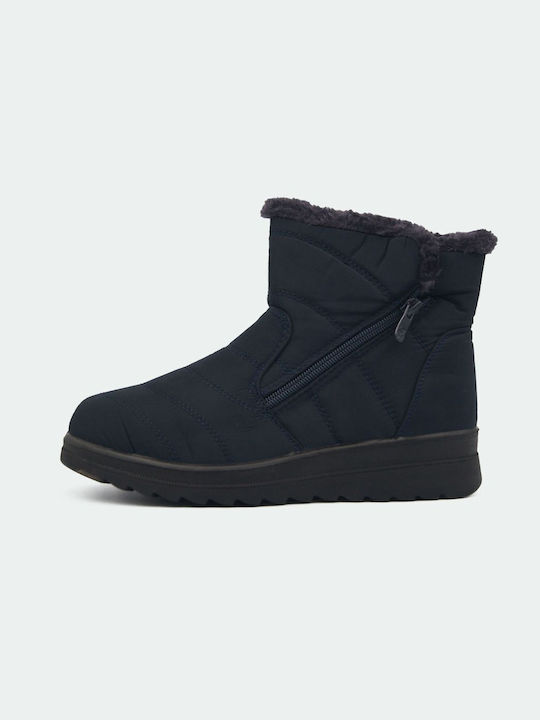 Joya Snow Boots with Fur Navy Blue