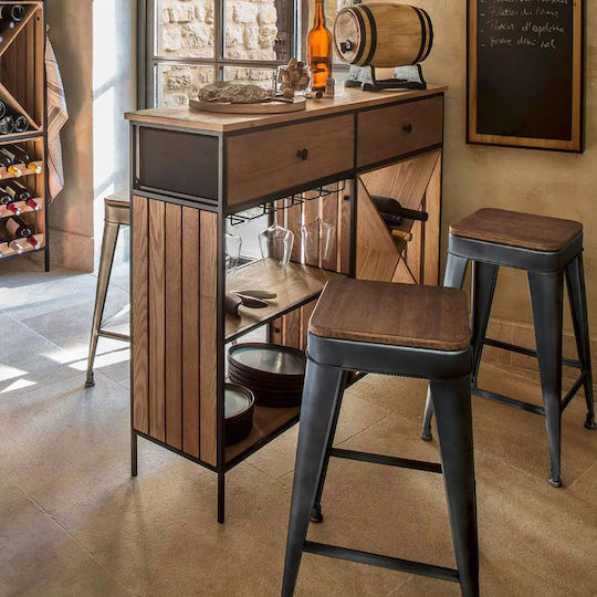 Hocker Bar Metall Joris Schwarz 38x38x60cm