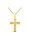 Damen Gold Kreuz 14K mit Kette