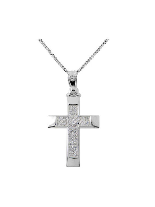 Women's White Gold Cross 14K with Chain