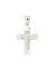 Men's White Gold Cross 14K