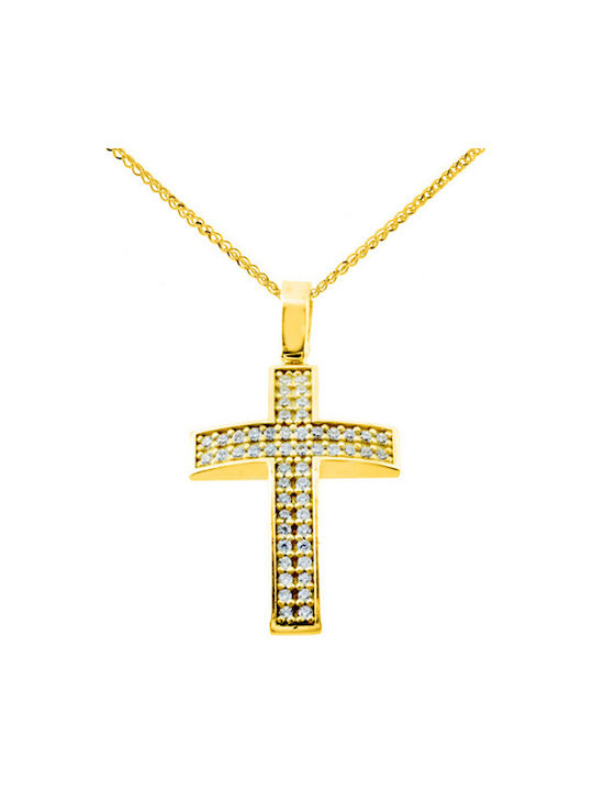 Gold Kreuz 14K mit Kette