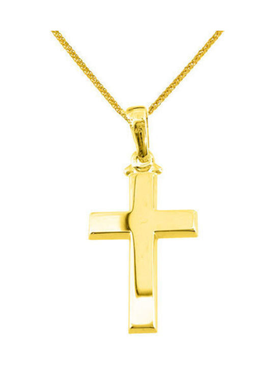 Herren Gold Kreuz 14K mit Kette