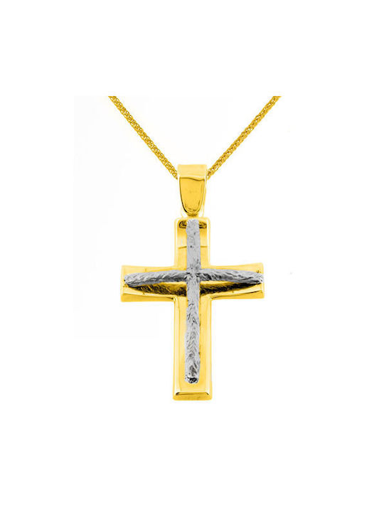 Herren Gold Kreuz 14K mit Kette