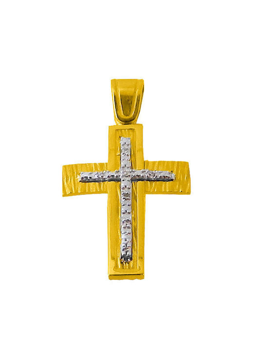 Damen Gold Kreuz 14K Beidseitig